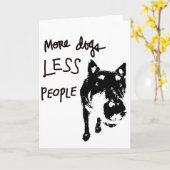 より多くの犬、より少ない人々の挨拶状 カード (黄色い花)
