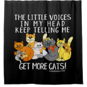 より多くの猫におもしろいなことわざの黒を得て下さい シャワーカーテン (正面)