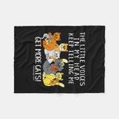 より多くの猫におもしろいなことわざの黒を得て下さい フリースブランケット (正面(横))