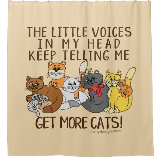 より多くの猫におもしろいなことわざを得て下さい シャワーカーテン (正面)