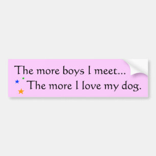 より多くの男の子=私の犬-バンパーステッカーのためのより多くの愛 バンパーステッカー
