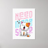 より多くの睡眠が必要 |猫おもしろいのかわいいあくびさん キャンバスプリント (正面)