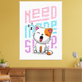 より多くの睡眠が必要 |猫おもしろいのかわいいあくびさん キャンバスプリント (インサイチュ (リビング))