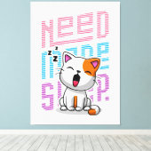 より多くの睡眠が必要 |猫おもしろいのかわいいあくびさん キャンバスプリント (インサイチュ (ウッドフロア))