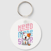 より多くの睡眠が必要 |猫おもしろいのかわいいあくびさん キーホルダー (裏面)