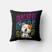 より多くの睡眠が必要 |猫おもしろいのかわいいあくびさん クッション (裏面)