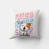 より多くの睡眠が必要 |猫おもしろいのかわいいあくびさん クッション (裏面)