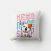 より多くの睡眠が必要 |猫おもしろいのかわいいあくびさん クッション (正面)