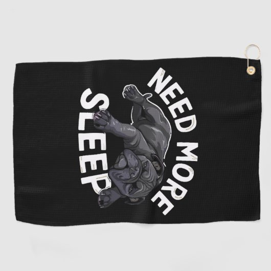 より多くの睡眠を必要とするブルドッグユーモア愛犬家 ゴルフタオル (横)