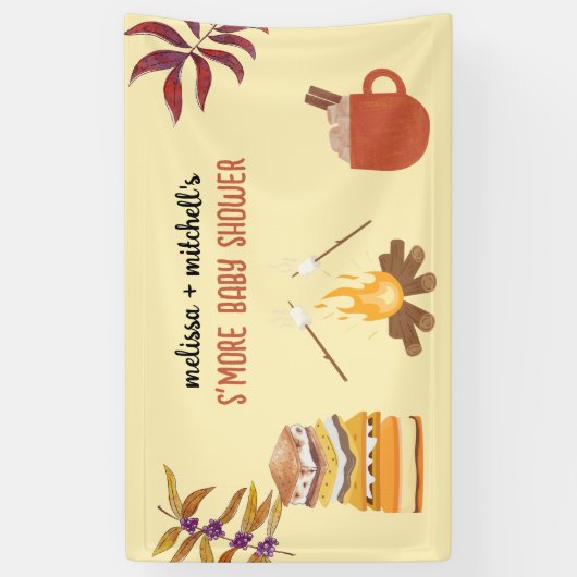 より多くの赤ちゃんシャワーキャンプファイヤー焼きマシュマロ 横断幕 (縦)