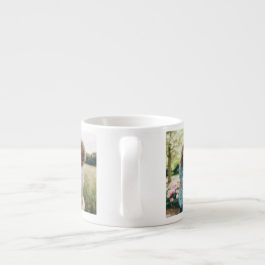 より多くのEspresso少ないくぼみパーソナライズされた2枚の写真 エスプレッソカップ (裏面)