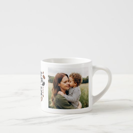 より多くのEspresso少ないくぼみパーソナライズされた2枚の写真 エスプレッソカップ (右)