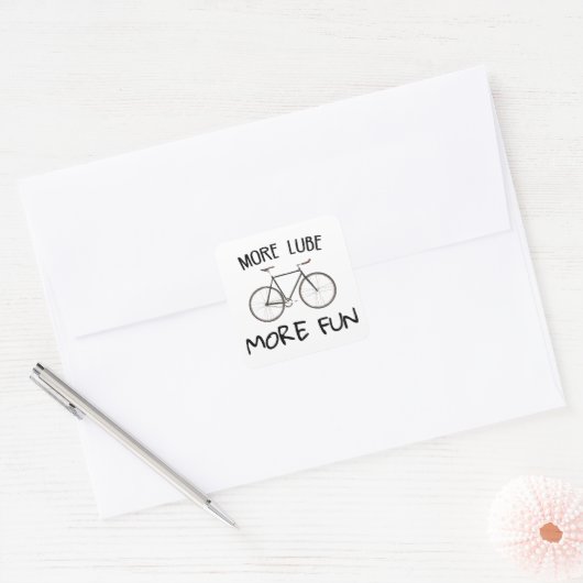 より多くのLubeより多くのおもしろいサイクリング スクエアシール (封筒)