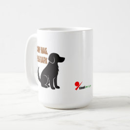 より多く尻尾を振って、吠えるのを控えて - 尻尾を振る犬のシルエット コーヒーマグカップ