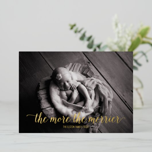より多く、メリー新生児発表 箔シーズンカード (立ち正面)