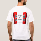 より大きいよりよいですがあります Tシャツ (裏面)