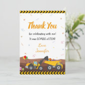 より大きい建築ベビー誕生日下のトラック掘り下げ機 サンキューカード (スタンド正面)