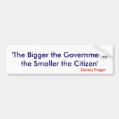 より大きい政府、より小さい市民 バンパーステッカー (正面)