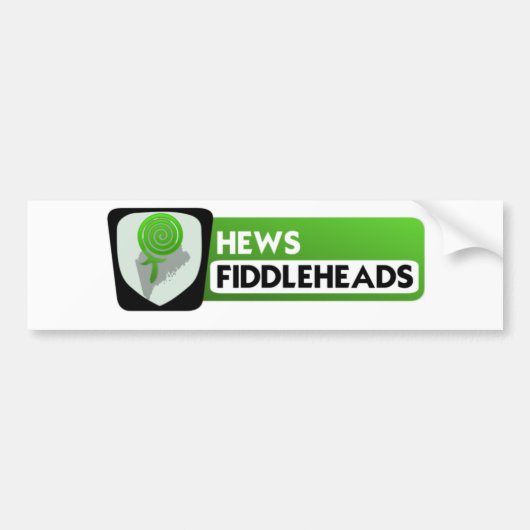 より大きいFiddleheadのロゴ バンパーステッカー (正面)