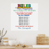 より大きなバージョン3先生教室ルールポスター ポスター (キッチン)