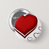 より小さなハートを持つ赤いスタイルのハート 缶バッジ (正面&裏面)