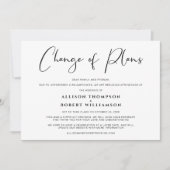より小さな縮小されたウェディング 計画変更 エレガント 案内状 (正面)