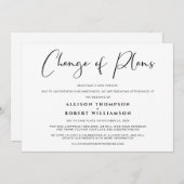より小さな縮小されたウェディング 計画変更 エレガント 案内状 (正面/裏面)