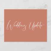 より小さな縮小された結婚式の最新情報 エレガントなオレンジ赤 案内ポストカード (正面)