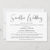 より小さな規模に縮小した結婚式 プランの変更 エレガント 案内状 (正面)