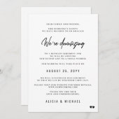 より小さモダンいミニマルサイズ結婚に 案内状 (正面/裏面)