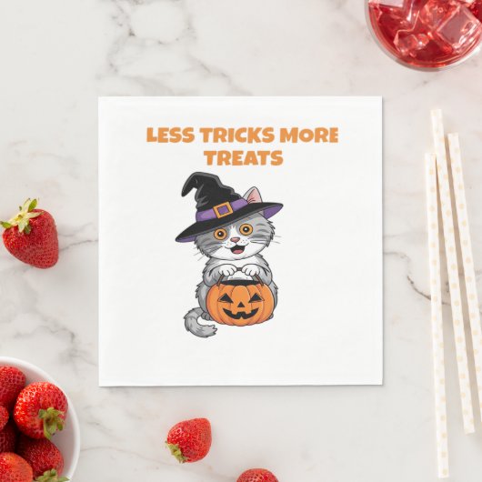 より少ないトリックよりハロウィーンギフトクラシックT- スタンダードランチョンナプキン (インサイチュ)