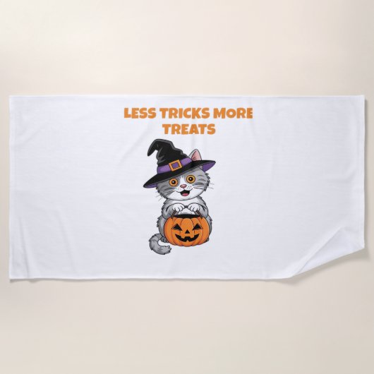 より少ないトリックよりハロウィーンギフトクラシックT- ビーチタオル (正面)