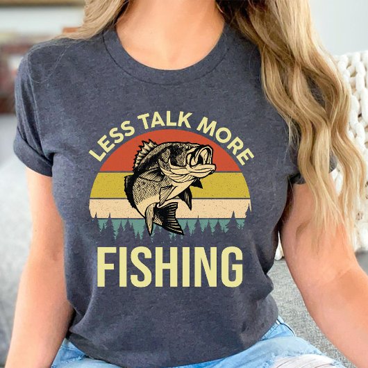 より少ないトークより多くの魚釣りおもしろい魚釣り恋人ヴィンテージ Tシャツ