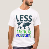 より少ないプラスチック海 Tシャツ (正面)