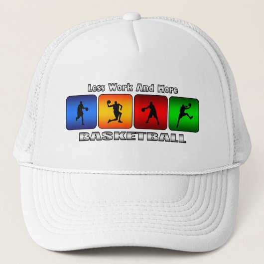 より少ない仕事およびより多くのバスケットボール キャップ (正面)