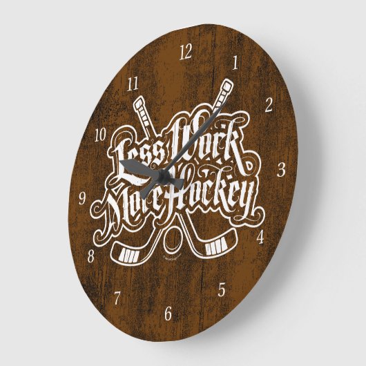 より少ない作業より多くのホッケーラージクロック ラージ壁時計 (傾斜)