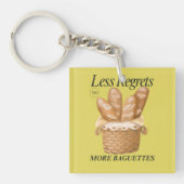 より少ない後悔バゲットパおもしろいンフランスの キーホルダー (正面)