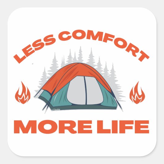 より少ない心地よいより多くの人生のキャンプ旅行 スクエアシール (正面)