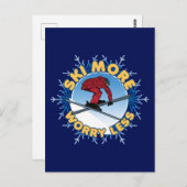 より少ない心配をスキー |スキー引用文 ポストカード (正面/裏面)