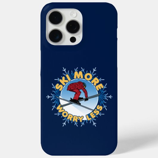 より少ない心配をスキー |スキー引用文 Case-Mate iPhoneケース (裏面)