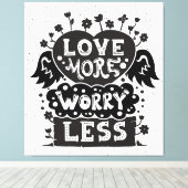 より少ない心配を愛する キャンバスプリント (インサイチュ (ウッドフロア))