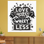 より少ない心配を愛する キャンバスプリント (インサイチュ (リビング))
