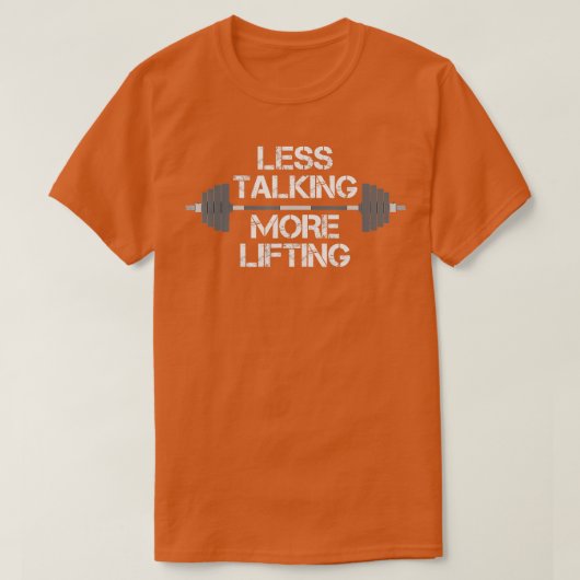 より少ない揚重ウェイトリフタートレーニング Tシャツ (デザイン正面)