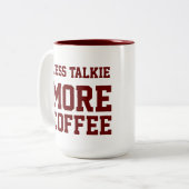 より少ない発声映画より多くのコーヒー ツートーンマグカップ (正面左)