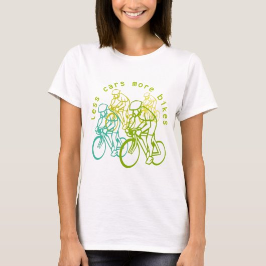 より少ない車より多くのバイク Tシャツ (正面)