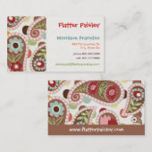 より平らなペイズリー-ピンク-名刺 名刺 (正面/裏面)