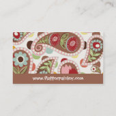 より平らなペイズリー-ピンク-名刺 名刺 (裏面)