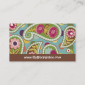 より平らなペイズリー-水-名刺 名刺 (裏面)