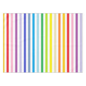 より広いスペクトルの虹および白のストライプ テーブルクロス (正面(横))