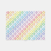 より広いスペクトルの虹によって輪郭を描かれるハート フリースブランケット (正面(横))